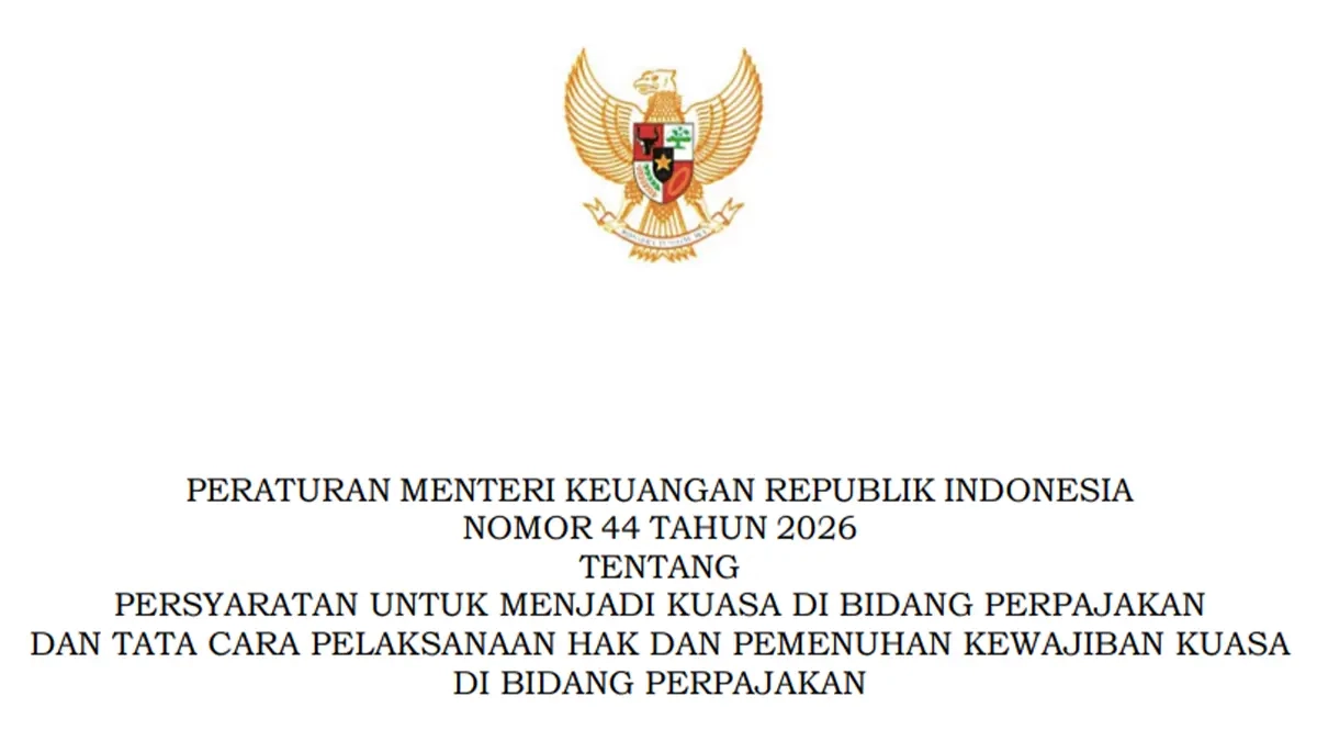 Ilustrasi dokumen surat kuasa dan aturan pajak PMK 44/2026 tentang kuasa wajib pajak