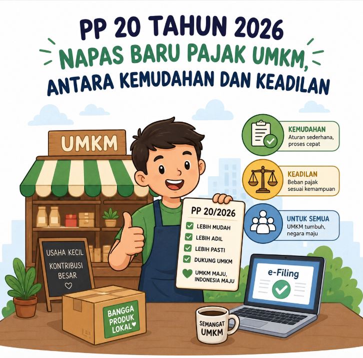 Pelaku UMKM menghitung pajak dengan aturan baru PP 20 Tahun 2026